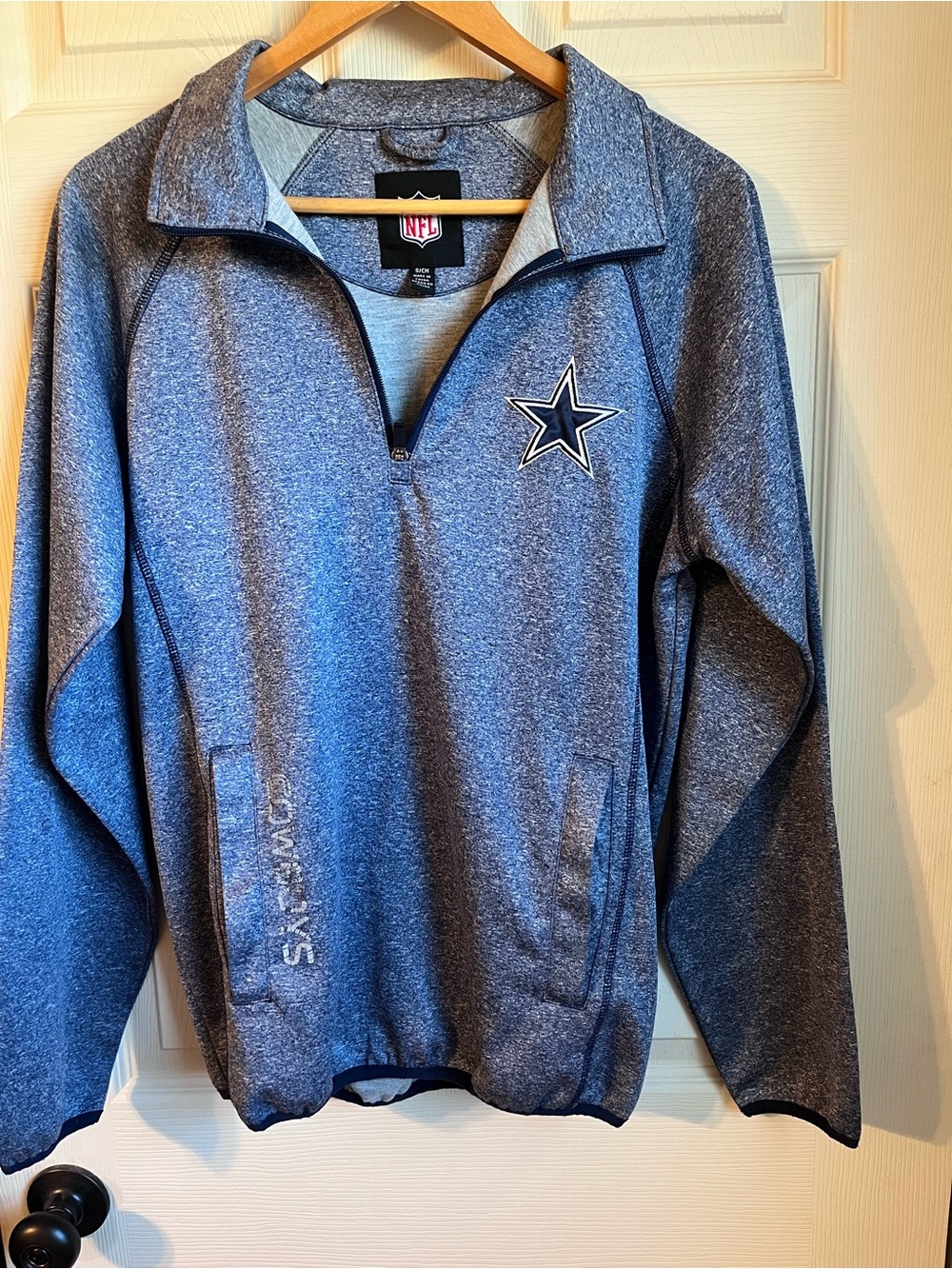 NFL Dallas Cowboys Women’s Heather Navy Quarter-Zip Pullover